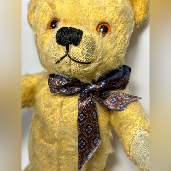 Antique 1920’s German golden mohair teddybear straw stuffed jointed articulated - Picture 15 of 16
